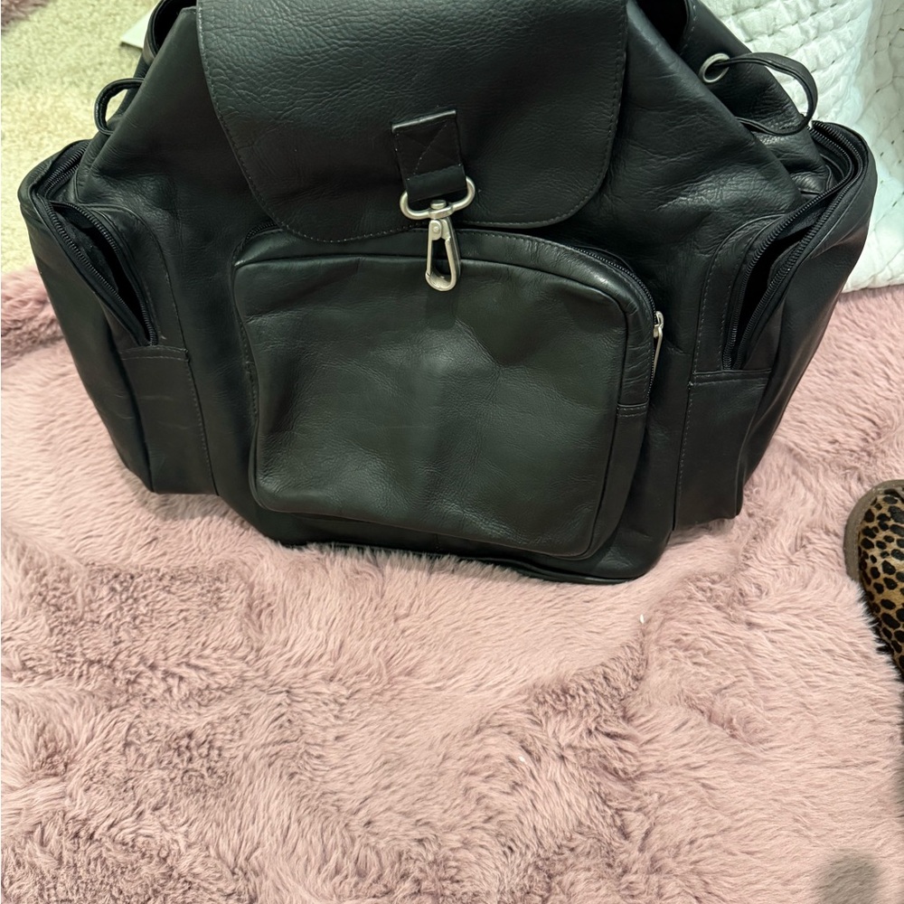 Black Leather Backpack